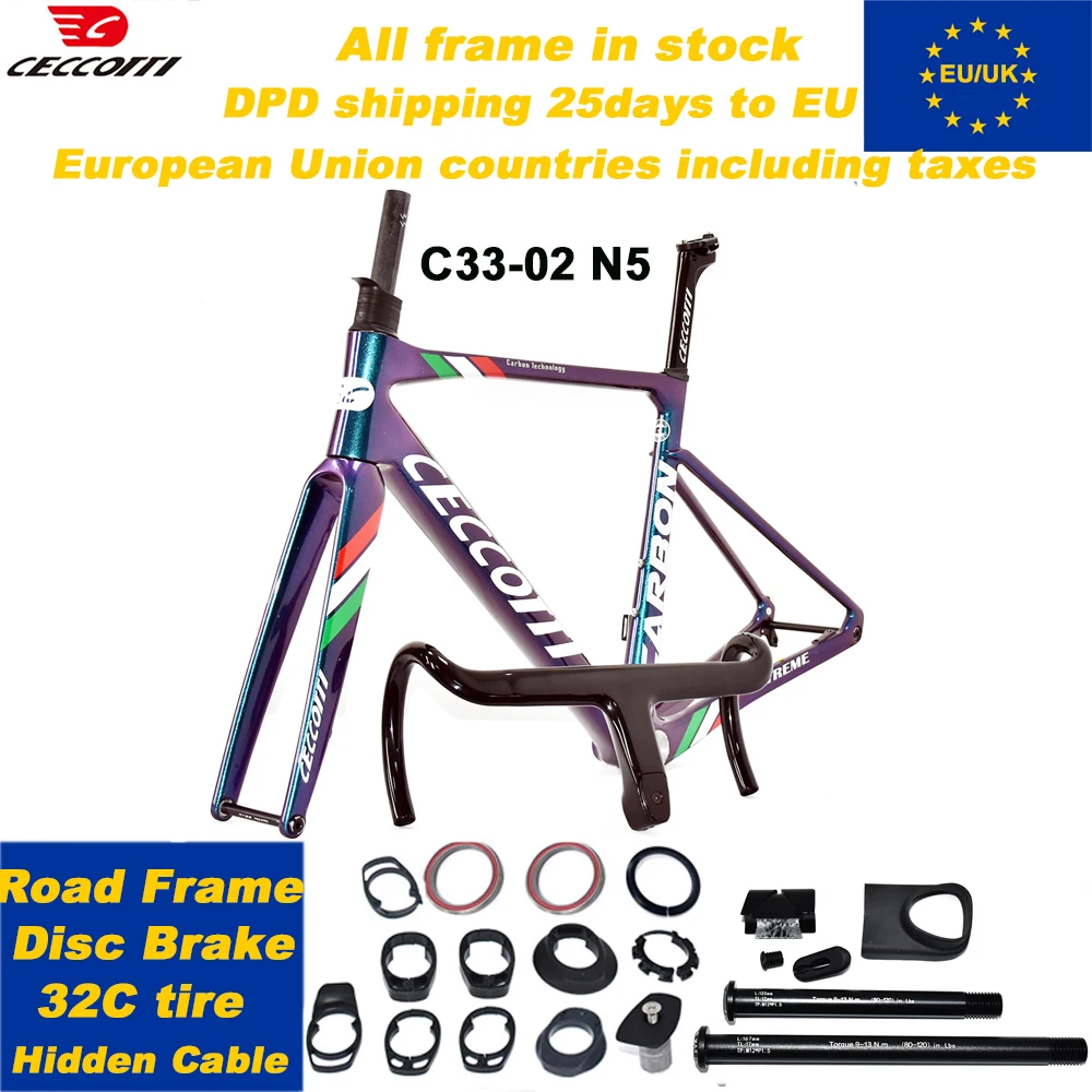 CECCOTTI Disc Brake Road Bike Frame Carbon Immediate Delivery Discount Current Inventory Special On-Hand Goods Promotion - view 2