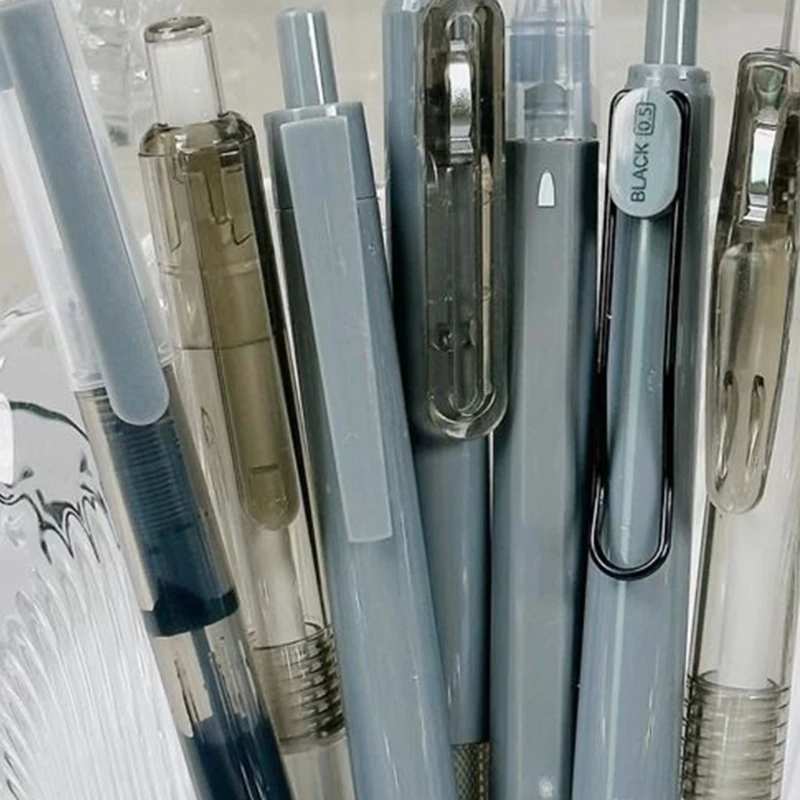 7 шт./компл. 0,5 мм гелевая ручка, быстросохнущая нейтральная ручка, выдвижная чернильная ручка, ручка для подписи, ручка для