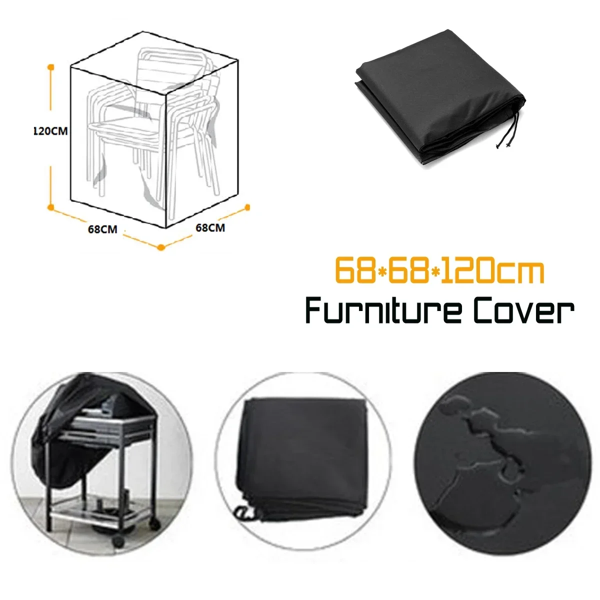 Waterproof Furniture Cover Patio Stacking Chair Outdoor Garden Park Rain Snow Cover