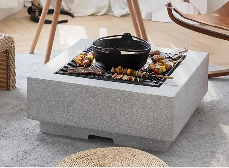 Suitable for outdoor barbecue heating stove European and American garden bonfire basin magnesium oxide stove wood