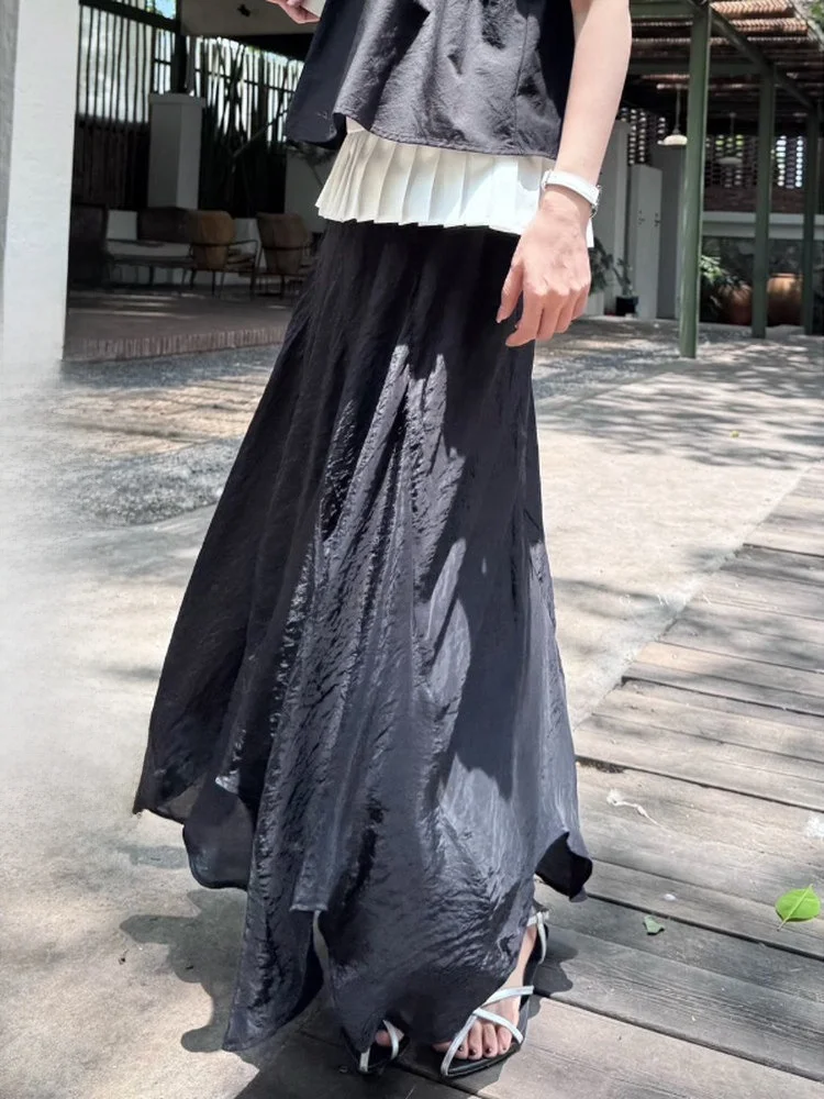 

Асимметричная юбка Ele с пышным подолом, высокой талией, А-силуэтом, повседневная, из вискозы и нейлона