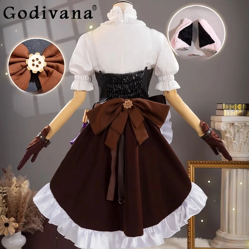 هالوين جديد موحدة تنورة مجموعة النساء الهوية الخامس تأثيري العطور الدعاوى الإناث قبعة الخصر الأذن اكسسوارات مثير ملابس جلدية