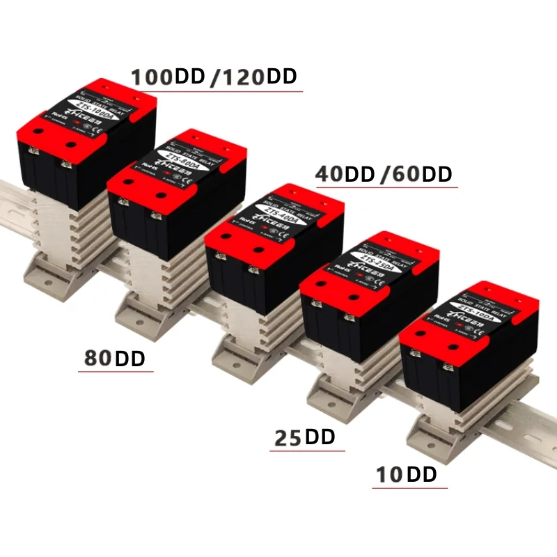 Integriertes Halbleiterrelais ZTS-10DD ZTS-25DD ZTS-40DD Einphasenmodul 3–32 V DC-Eingang 5–220 V DC-Ausgang inklusive Heizkörper