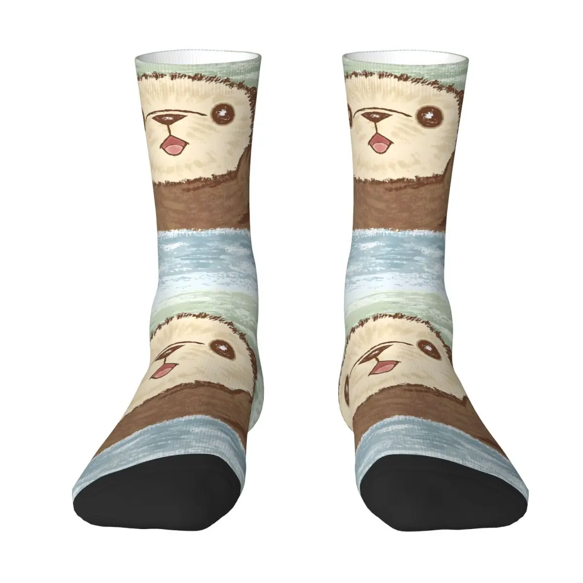 Funny Men's Socks Sea Otter Retro Hip Hop Crazy Crew Sock Gift Pattern Printed