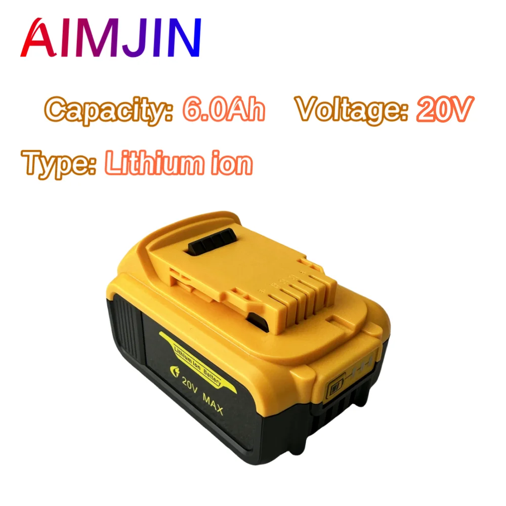 

20V 6000mAh Replaceable Li-ion Battery Compatible for Dewalt 20 Volt MAX Power Tools 18650 Lithium Batteries