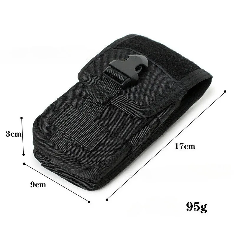 Tactical Double Layer Molle Phone Pouch EDC Tool Pouches Outdoor Running Smartphone Mobile Phone Case Holder Hunting Waist Bag