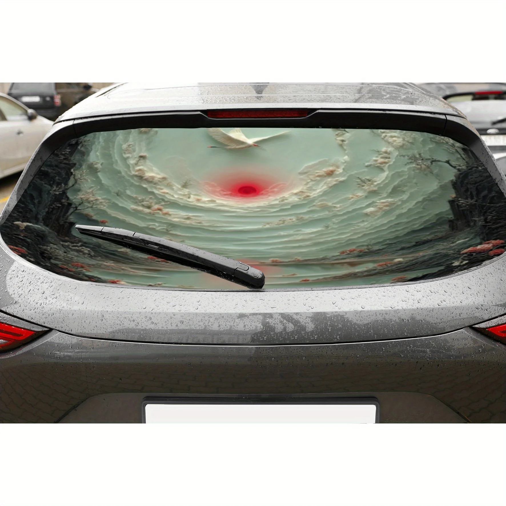 

Flying crane PVC material self-adhesive waterproof car rear window sticker, easy to paste without falling off, waterproof and li