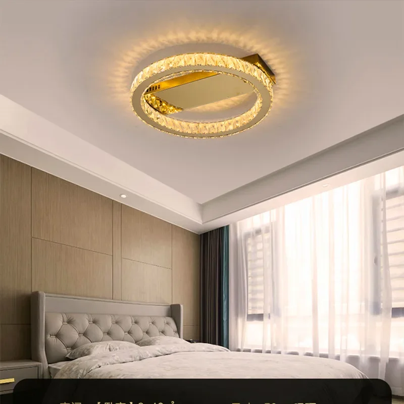 Imagem -04 - Crystal Ronde Plafonlamp para Sala Led Plafond Kroonluxury k9 Lâmpada de Cristal Lustre Goud Verlicht Armatu