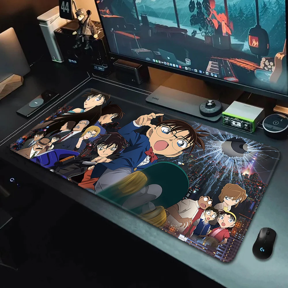 Imagem -06 - Detective Conan Non-slip Mouse Pad Anime Bonito Mousepad Impressão hd Gamers de Computador Bloqueio Borda Teclado pc Mesa Xxl90 x 40cm