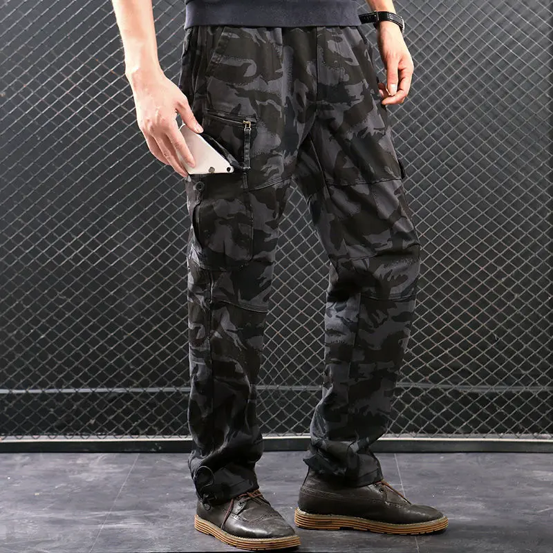 Pantalon cargo multi-poches pour hommes, pantalon droit adt décontracté, vêtements pour hommes, 2024