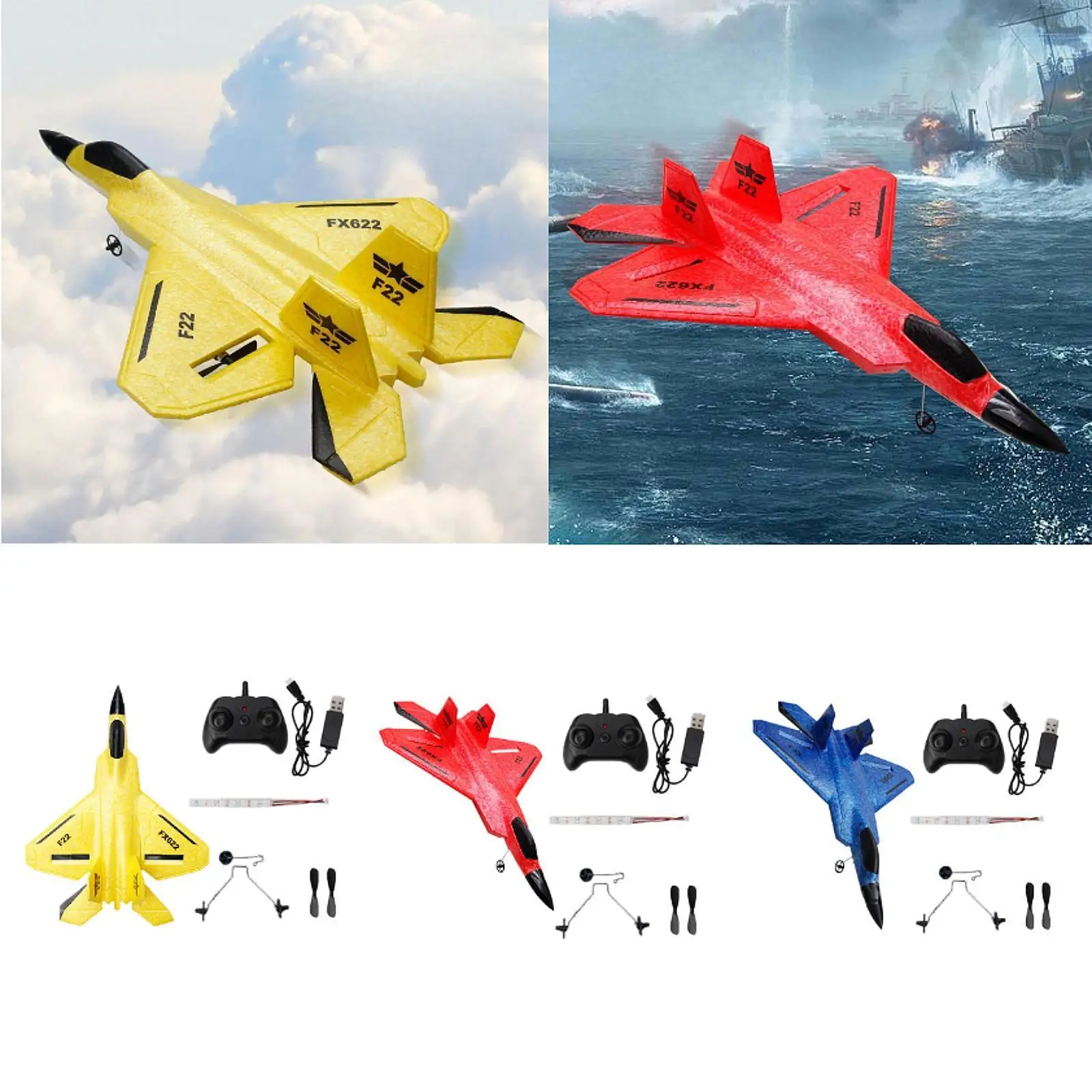 

RC Airplane with Lights Foam 3-Axis Gyro Stabilizer Glider Remote Control for