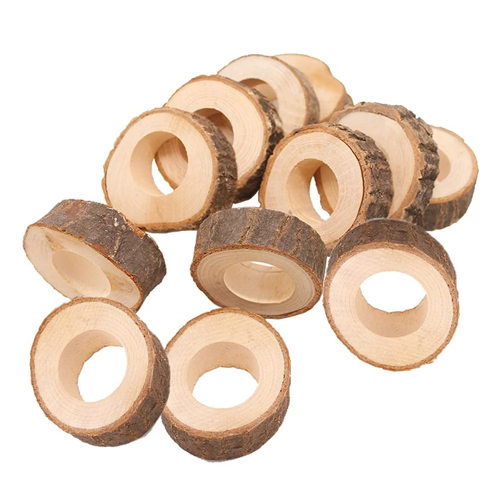 

12 Pcs Napkin Clip Napkins Rings Servetring Christmas Holder for Table Serviette Buckle Holders Wood Wedding