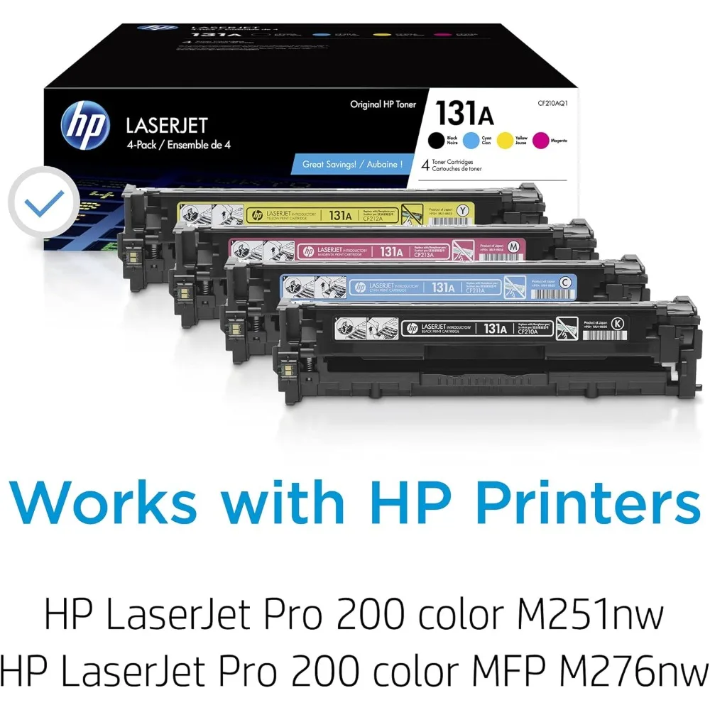 131A Black, Cyan, Magenta, Yellow Toner Cartridges (4-pack) | Works with LaserJet Pro 200 color M251 Series