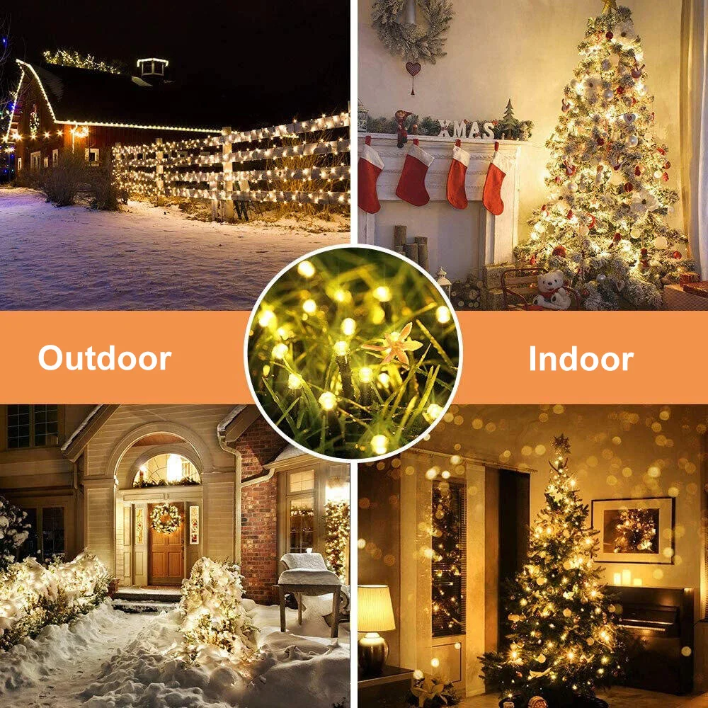 

Solar Powered Outdoor String Light Warm/White Light 12M/22M Waterproof Garland String Lamp Festive Decoration Lamp Strip