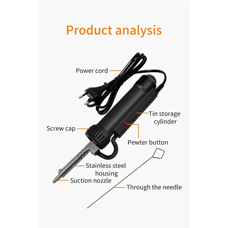 

T36C Automatic Electric Solder Tin 30W AC220V Desoldering Suction Pump Soldering Remove Pump Electric Soldering Irons EU Plug