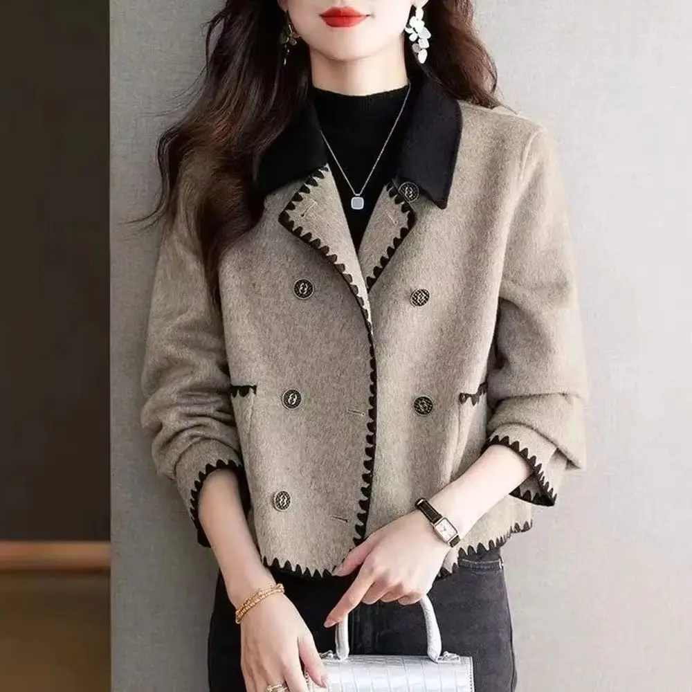 

High Quality Fashion Short Assorted Colors Double-Sided Velvet Woolen Coat Women's Autumn Winter Casual Wool Coat Female Jacket