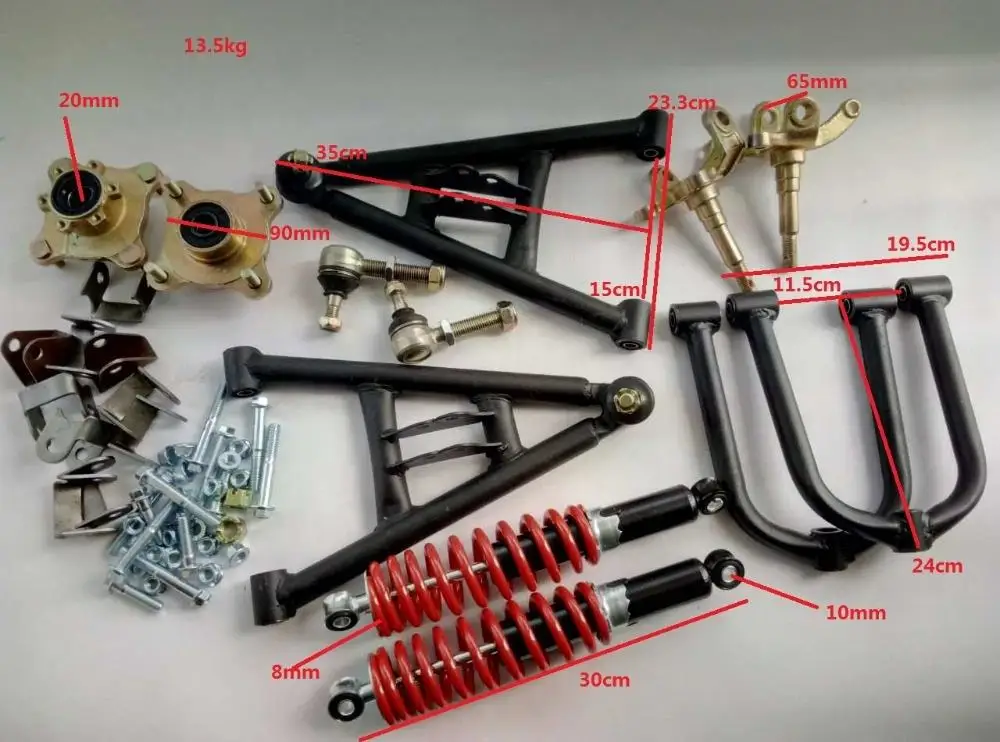 Upper and Lower Rocker Arm Assembly Homemade Four-wheeler Modified Kart Steering Claw Flange Front Suspension