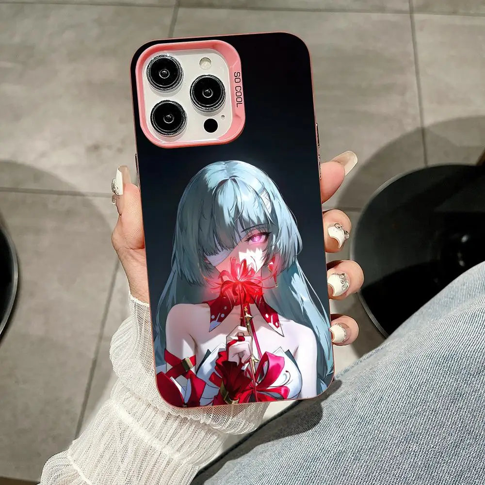 Wuthering Waves Phrolova Phone Case for iPhone 17 16 15 14 13 12 11 X XR XS 8 7 Pro Max Plus Translucent Pink Cover Luxury Cover