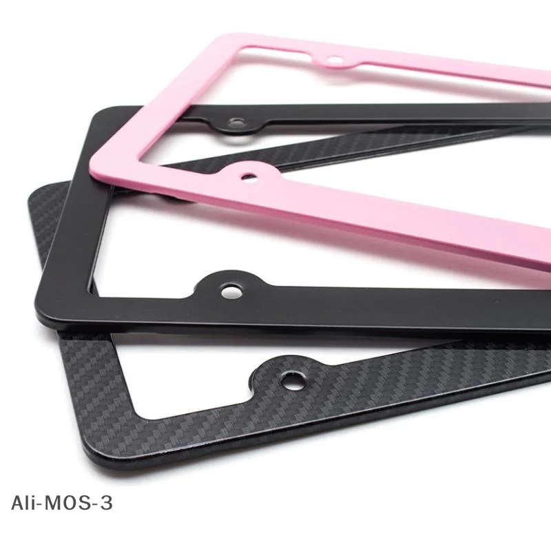 【S】إطار لوحة ترخيص قياسي عالمي أمريكي، 1/2 قطعة حامل لوحة سيارة من سبائك الألومنيوم للأحجام الأمريكية والكندية #4