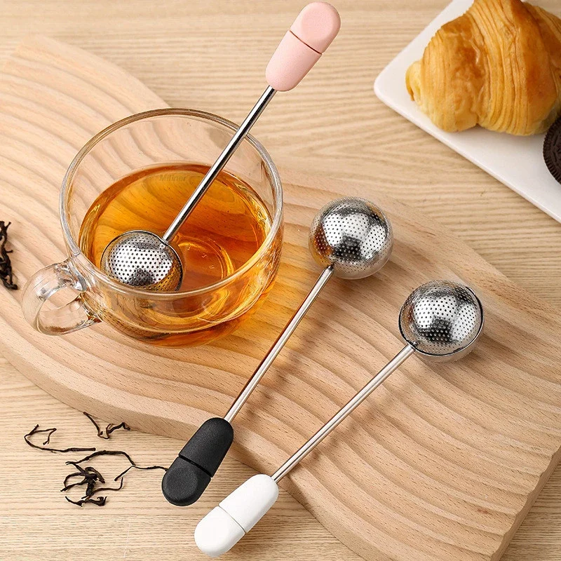 Rotatable Stainless Steel Tea Infuser Teapot Spice Tea Strainer for Loose TeaFine Mesh Reusable Tea Filter Teaware Accessories