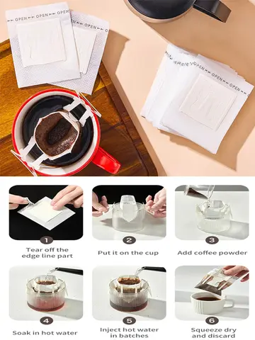 25/50/100 pcs Coffee Filter Bags Disposable Drip Coffee Paper Pack Portable Hanging Ear Espresso Coffee Accessories Tea Tool