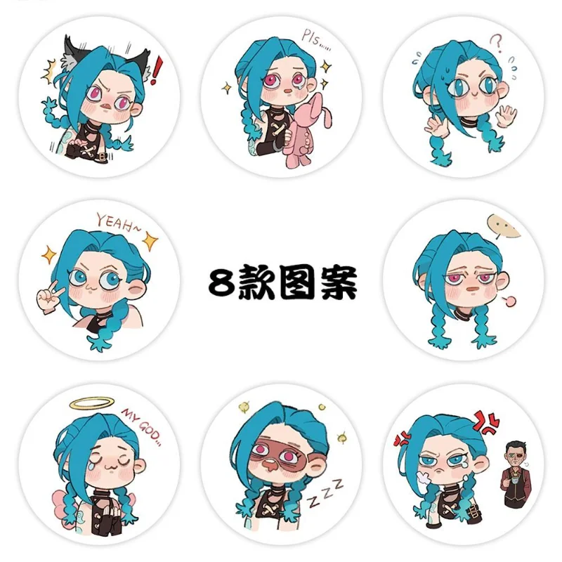 Arcane League of Legends Anime Sticker Jinx 500pcs Sticker Kawaii Diy Hand Account Desktop Laptop Collection Gift Waterproof Cos