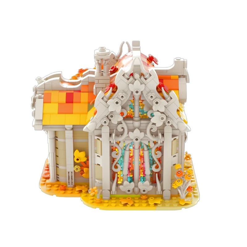 1559pcs Moc Autumn-Birch-House Medieval Modularity Architecture Houses Building Model Blocks Assembly Bricks Toys Kids present