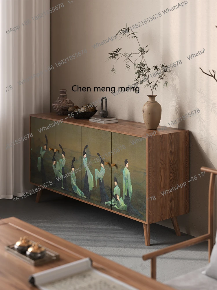 Встроенный сундук для спальни, шкафчик из цельного дерева, новый китайский стелаж Bogu, витрина для гостиной