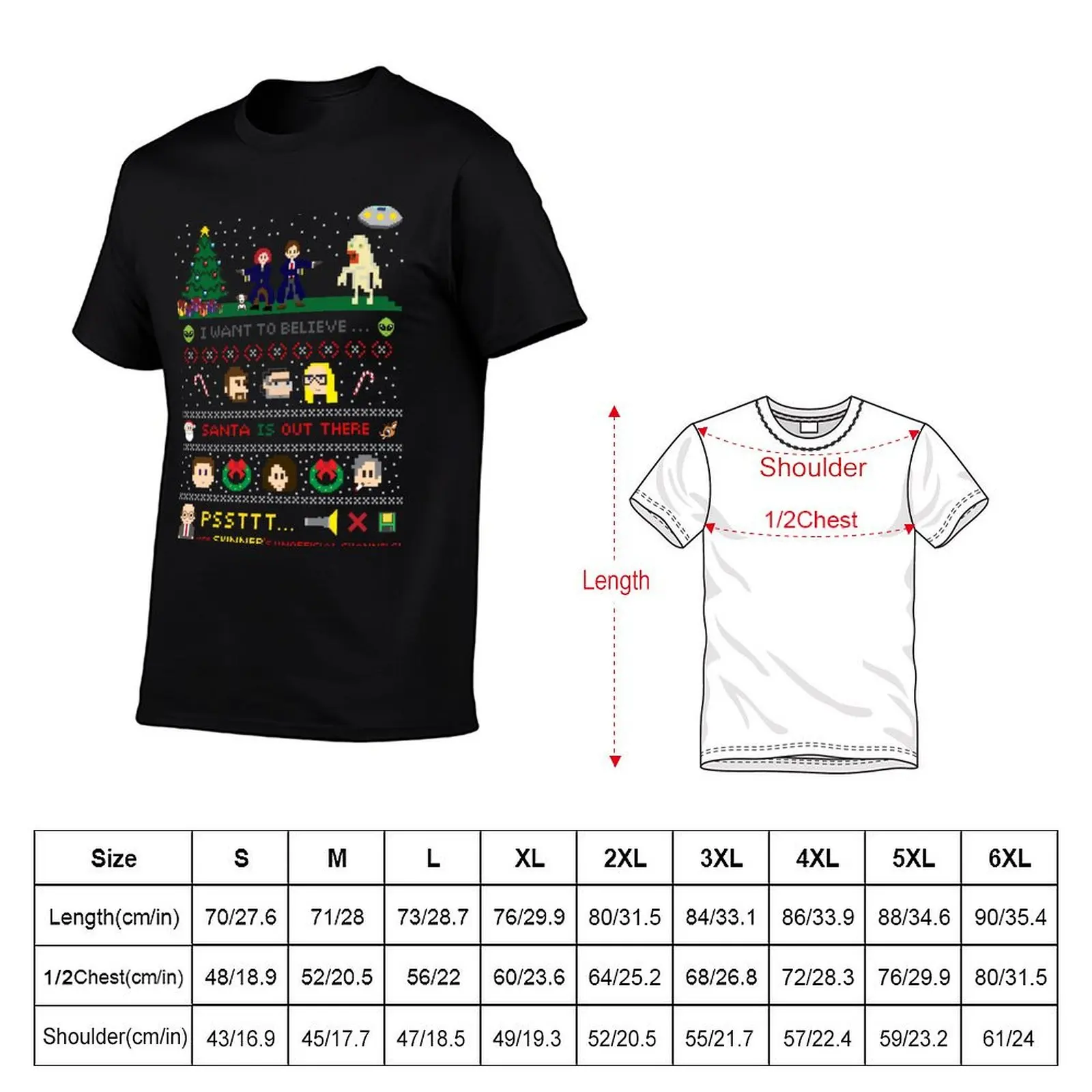 The X-Files Christmas - Santa is Out There T-Shirt Plus Size All Match Tee Shirt
