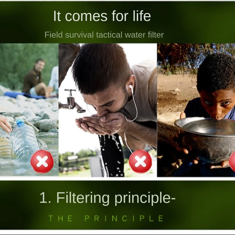 

1 Set Mini Purification Water Filter TUP Portable Individual Water Purifier Water Bag Carbon Fiber Drinking Water Filtering