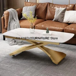 Italian Lifting Table Rock Slate White Coffee Tables For Living Room Small Luxury Folding Table Rectangle Dining Room