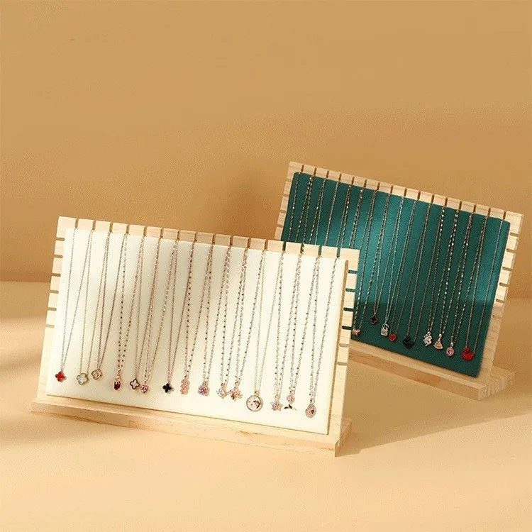 رف مجوهرات خشبي كبير جدًا قلادة دعم ملحقات عرض موقف قلادة سوار تخزين سلسلة عرض حامل