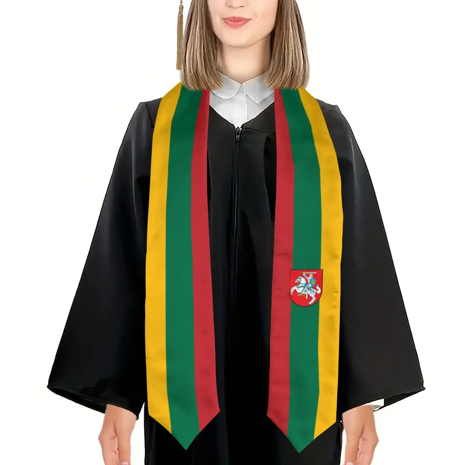 Emblema de Lituania Estola de graduación Chal Sash Honor para estudiar a bordo de estudiantes internacionales