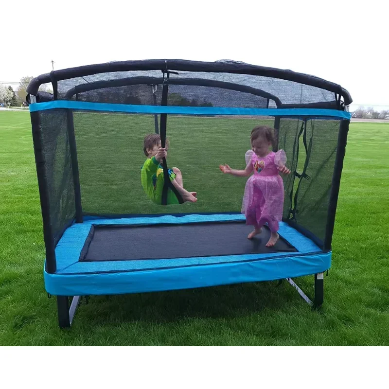 

For New product Rectangle Child Trampoline for Jumping Play Unisex with Steel and safety net for Children's Sports & Jumping