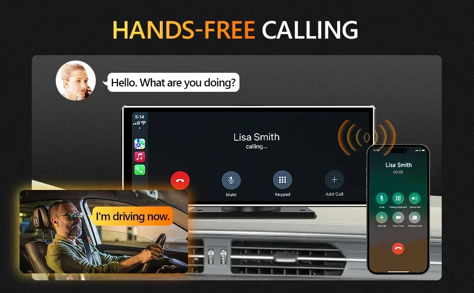 Srnubi 10,26/11,26" Auto Carplay Android Auto DVR 4K Kamera Android Auto Dashcam Fahrvideo-Rekorder GPS-Navigation Armaturenbrett – Detail 5