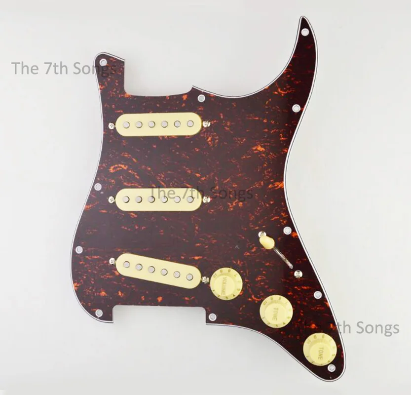 Texas Blues Bridge 7.6K AlnicoV SSS Pickup ST Guitar Loaded Pickguard Guitar Wiring Prewired Single Coil Pickups Texas Special