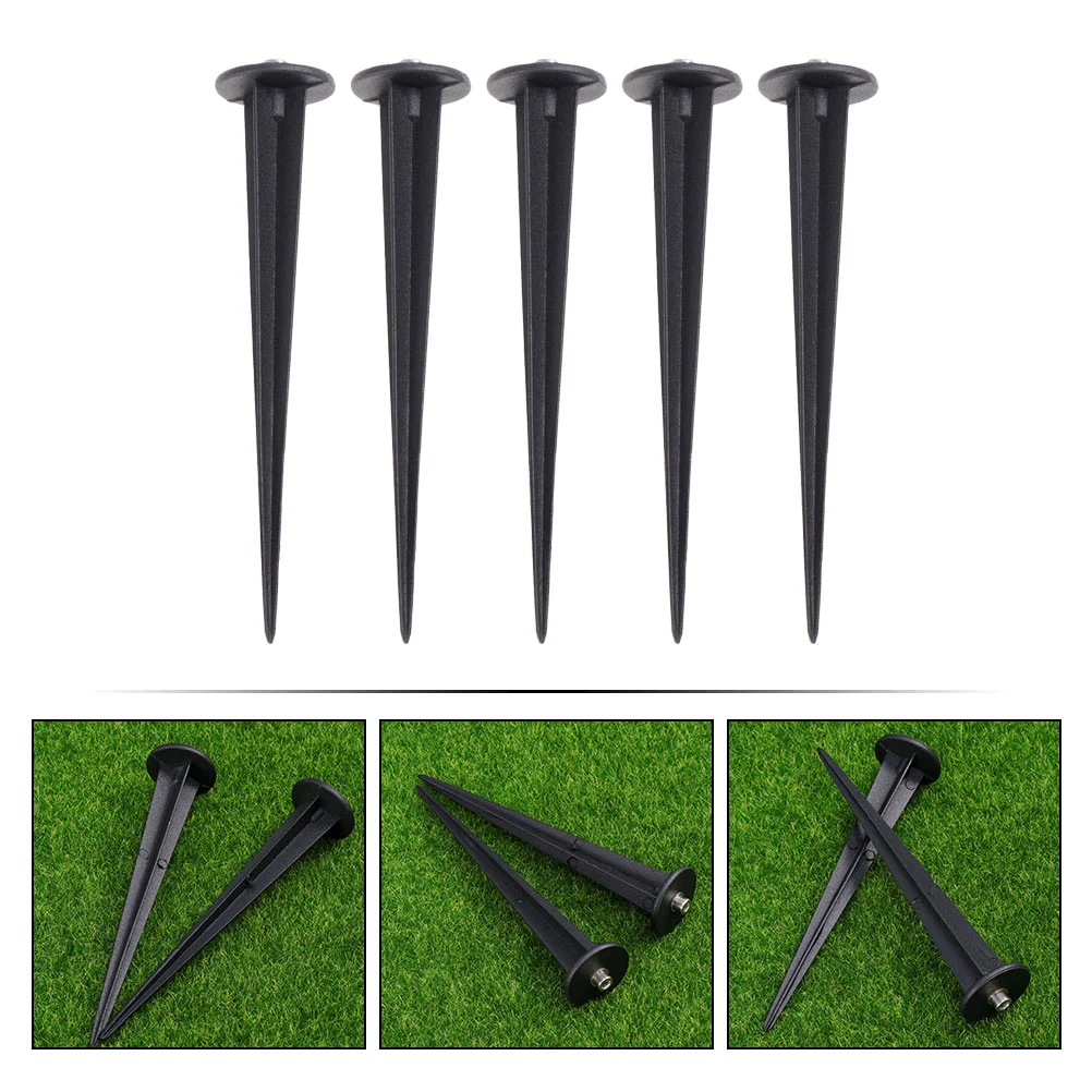 5 Pcs Lawn Lamp Socket Outdoor Lights for House Ground Spike Aluminum Spotlight Accessories LED Spikes Flashlight Die Cast Plug