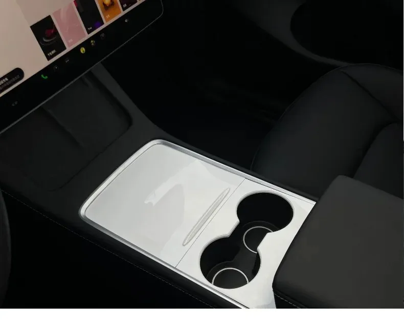 Mittelkonsolen-Abdeckung mit Druckgriff für Tesla Model 3 Y Mittelkonsolenblende ABS-Abdeckung passend zur originalen Fahrzeugschutzverkleidung – Detail 14