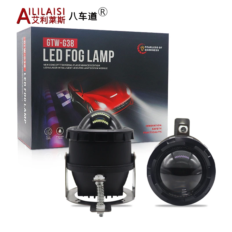 AIlilaisi 3Inch Fog Lamp Lens Projector Light Bi Led for Isuzu Mux Ranger Dmax Transition Victory Linktour Jmc Qingling Dima MUX