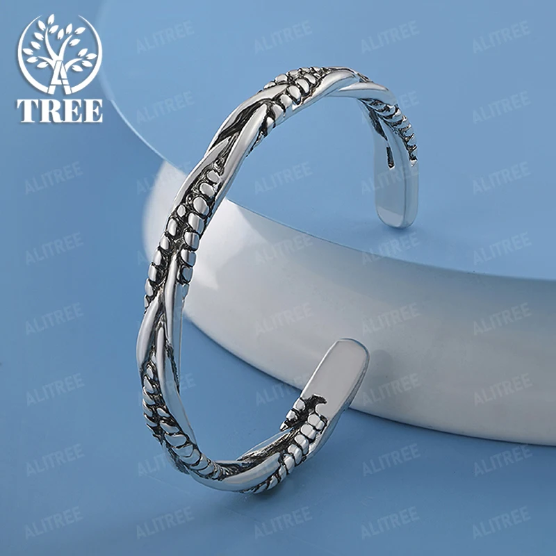

Trendy 925 Sterling Silver Open Bangle For Men Women Party Birthday Christmas Gift Fashion High Quality Jewelry Accessories