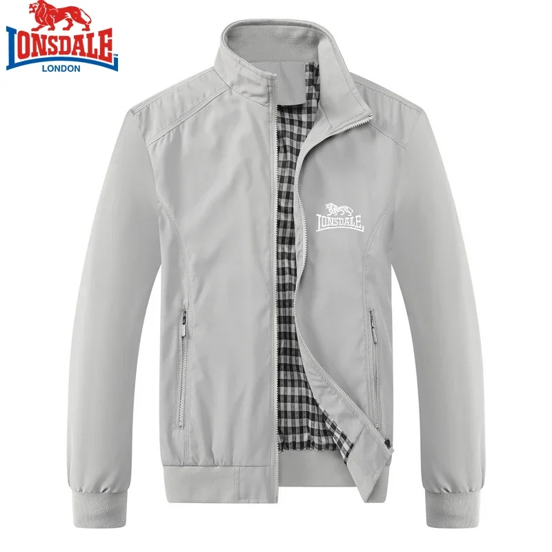 Işlemeli LONSDALE İlkbahar ve Sonbahar Rahat Düz Renk Moda Slim Fit Bomba Ceket Ceket Beyzbol Ceket erkek Ceket M-6XL