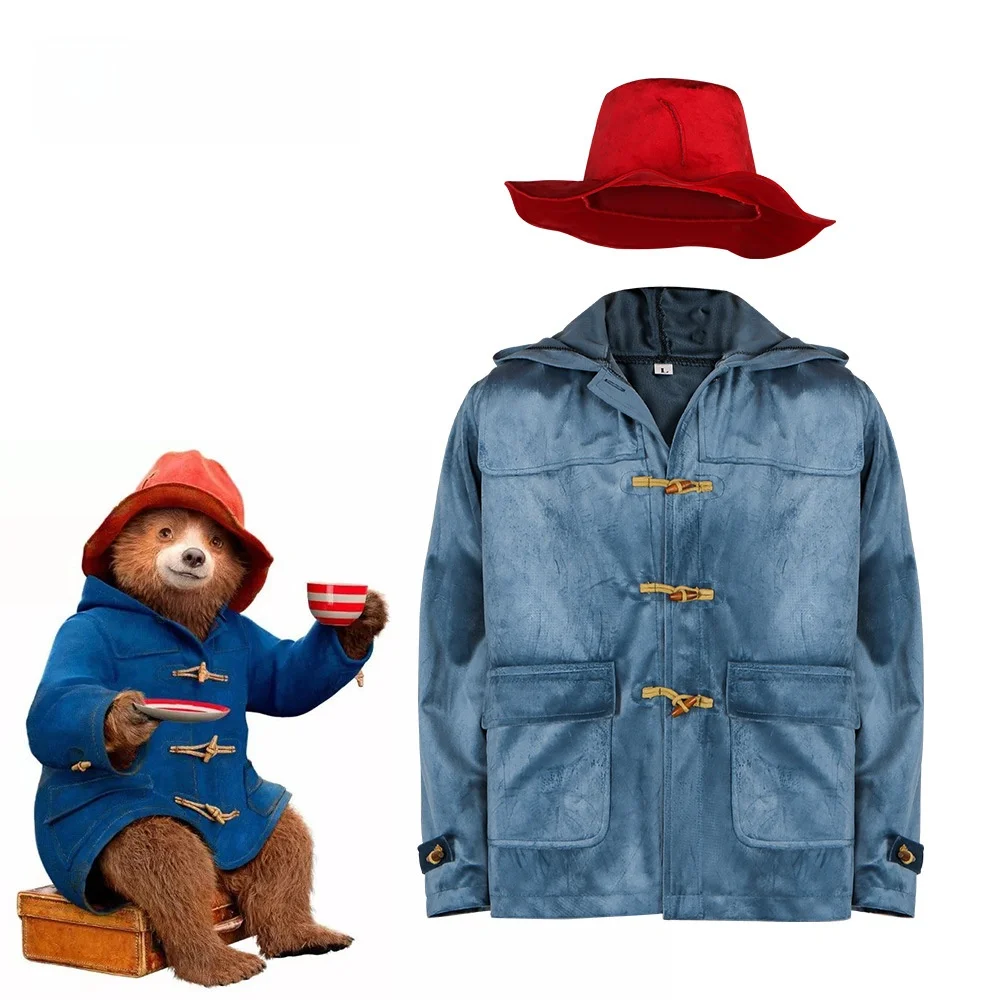 Disfraz de marioneta de dibujos animados Paddington Bear Cosplay película papel loween Dr up ropa fibra de poliéster 00% mujer Faion