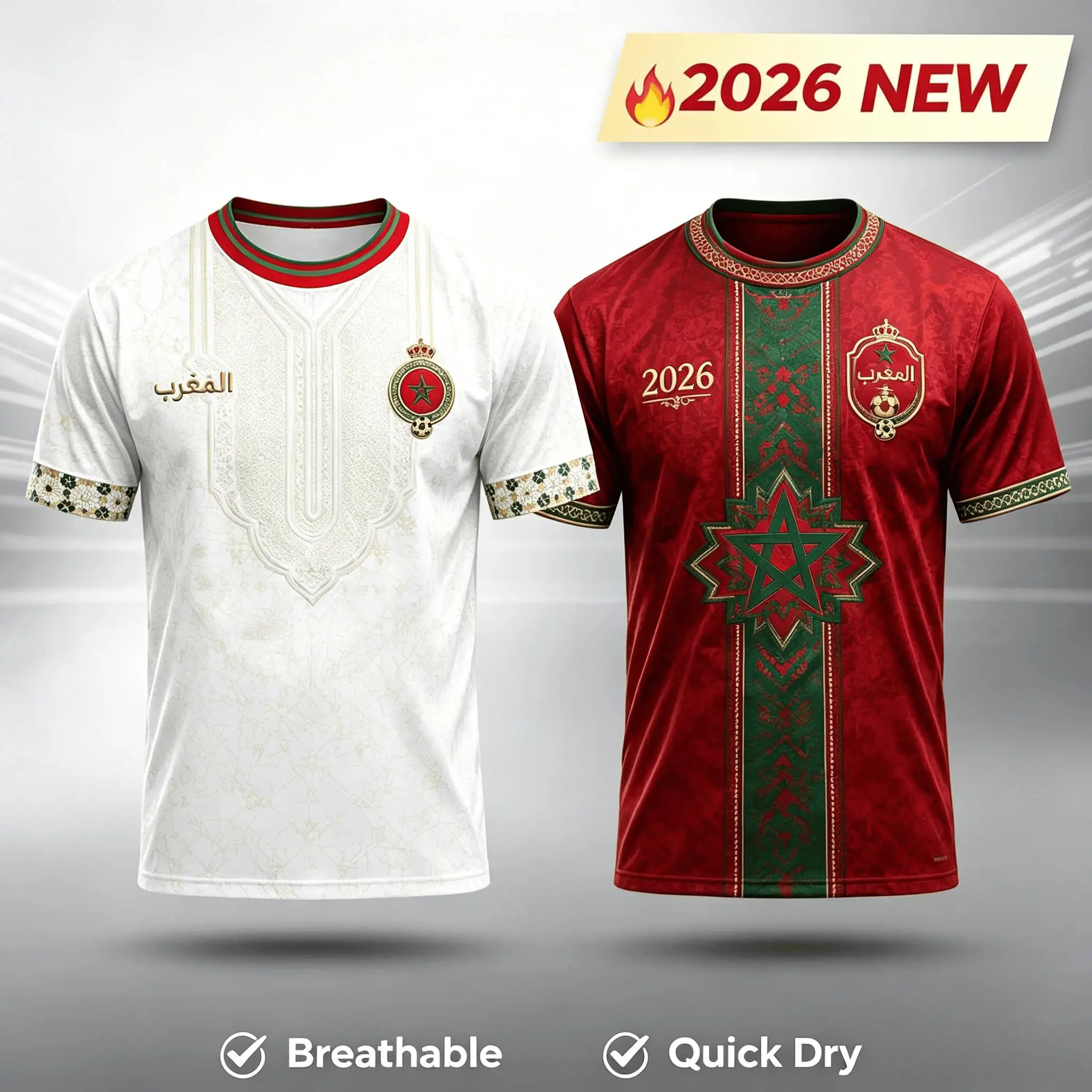 T-shirt pour supporters de football du Maroc 2027, T-shirt pour hommes avec imprimé de lettres rouges, maillot de sport décontracté pour supporters d'équipe de football, haut de sport, T-shirts pour enfants et familles, style Y2K