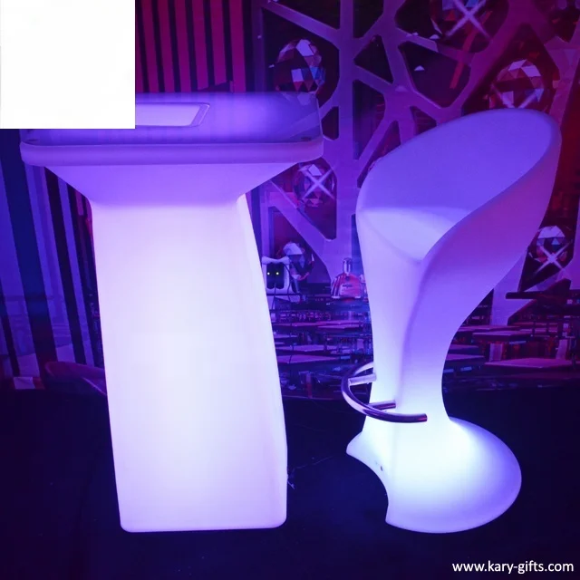 Garden Set LED Furniture Outdoor dining chairs and tables light up