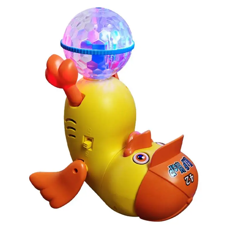 Dando dança música elétrica andando pato brinquedo com bola de luz em movimento pato brinquedos brinquedo educativo jogo para aniversário da criança crianças