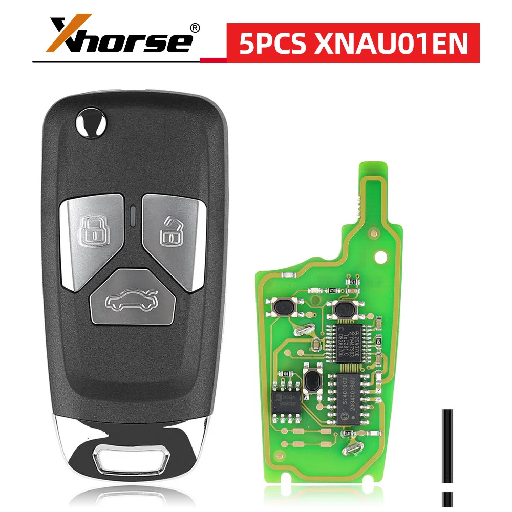 

5pcs/lot XHORSE XNAU01EN Wireless Universal Flip Remote Key for Audi Style With 3 Button Work with VVDI2 VVDI Key Tool