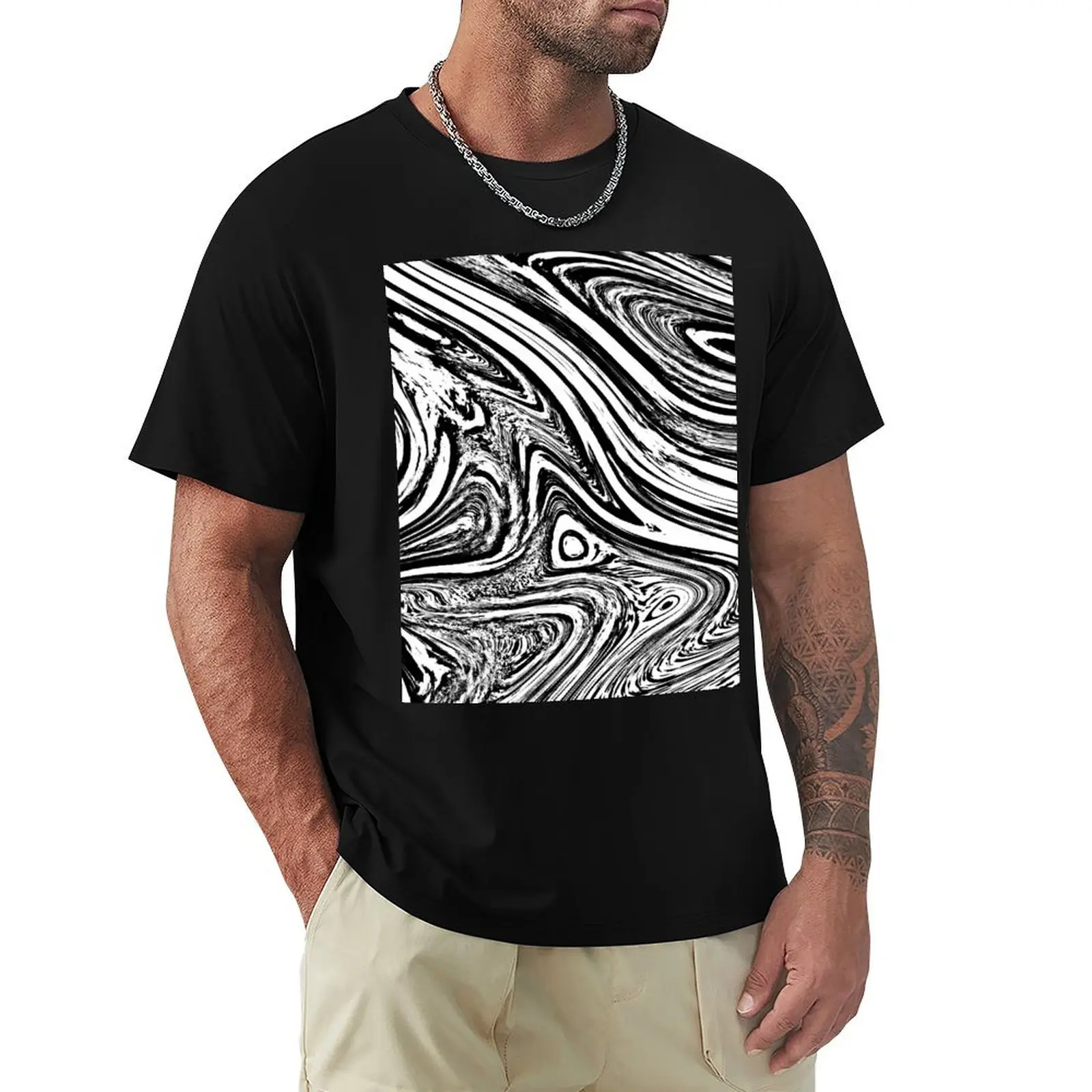 

Circular Zebra Pattern - Black & White T-Shirt graphic t shirts tees customizeds t shirt for men