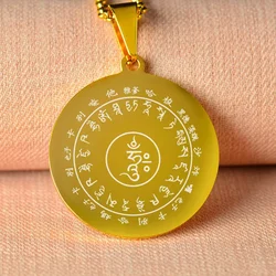 Titanium Steel Shurangama Pendant Great Mercy Mantra Demand Transit Amulet Six Word Religious Necklaces Scripture Knot Sutra