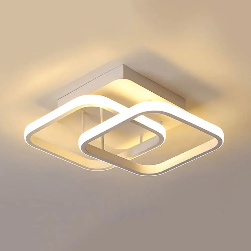 

Modern Square White / Black LED Ceiling Lights 3 Color Temperature Chandeliers Hallway Balcony Aisle Porch Ceiling Lamp Fixtures