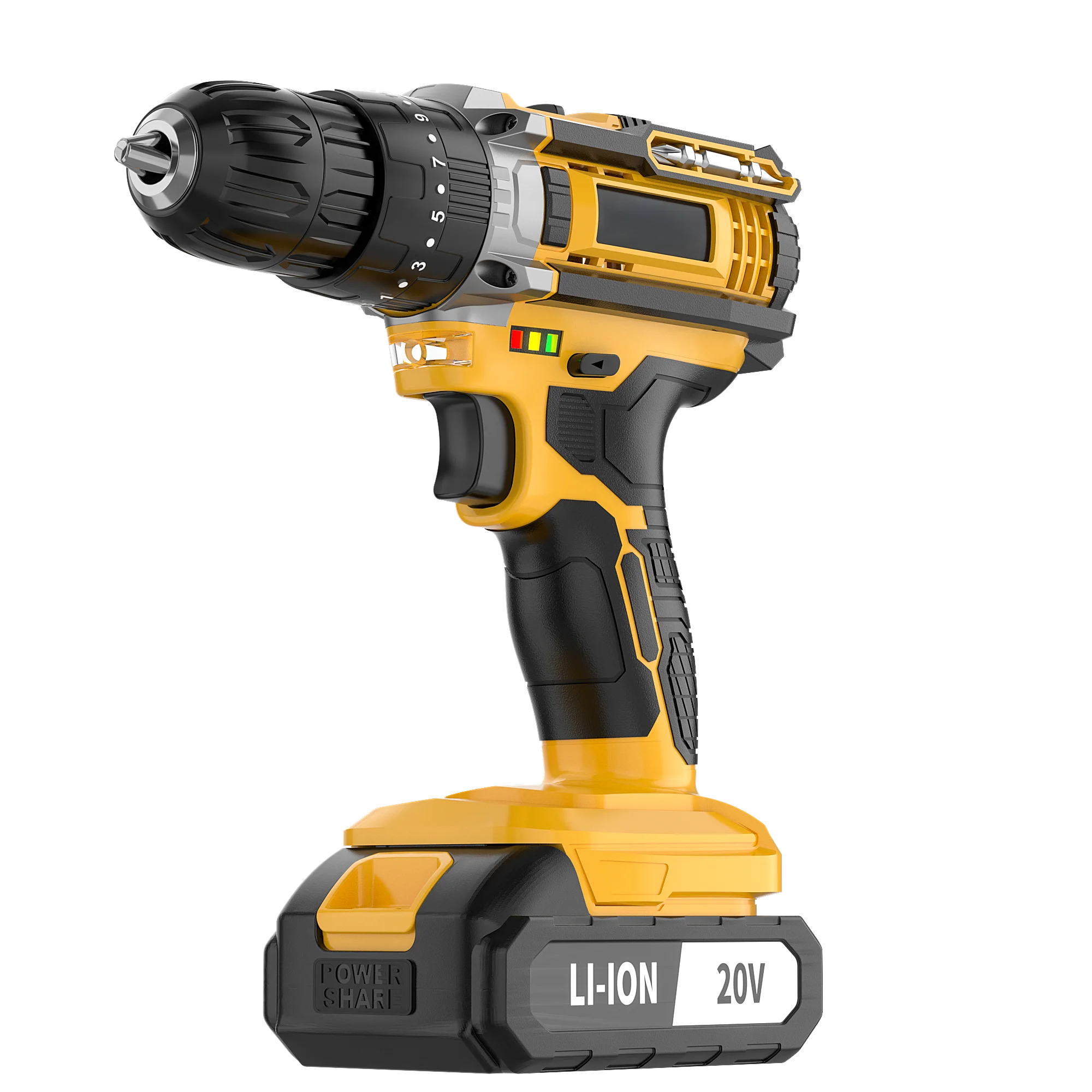 20V Cordless Impact Drill Electric Screwdriver Set Variable Speed Max Drilling Diameter 30mm Local US Warehouse